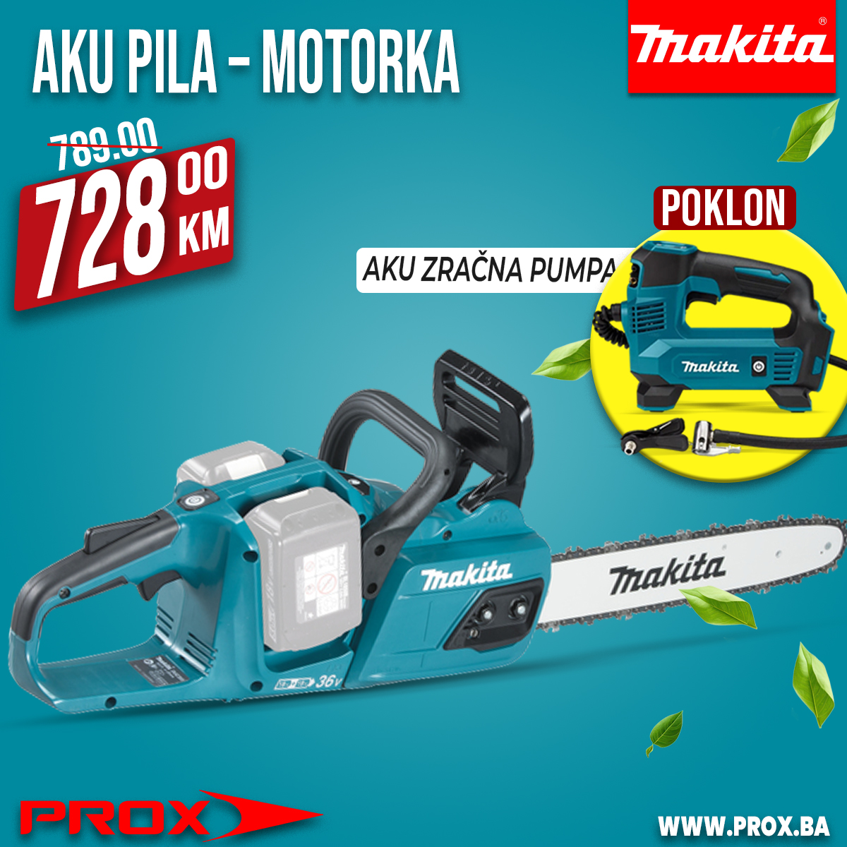 Aku Pila Motorka Za Drvo Makita DUC355Z 18 18V 35cm