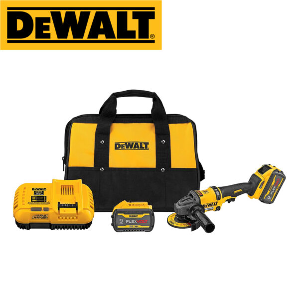 Aku ugaona - kutna brusilica DeWalt DCG418X2 54V 125mm sa dvije 9Ah baterije i punjačem u torbi