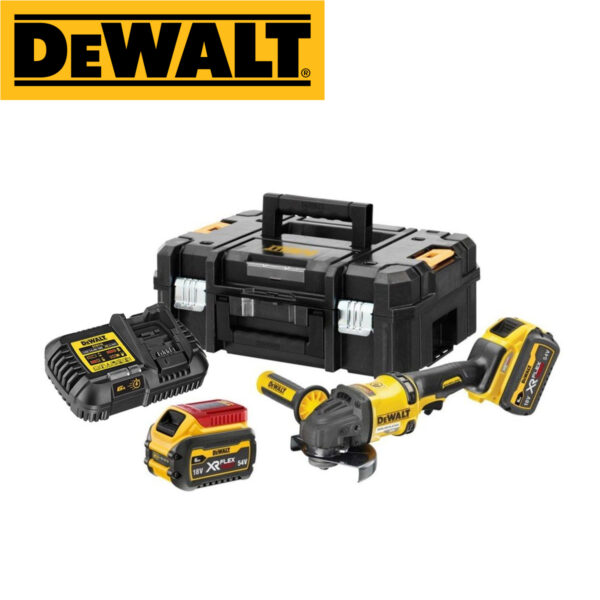 Aku ugaona - kutna brusilica DeWalt DCG418T2 54V 125mm sa dvije 6Ah baterije i punjačem u Tstak koferu