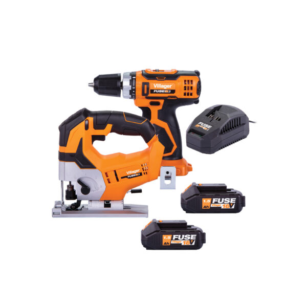 Aku set - bušilica - odvijač i ubodna pila Villager VLN 3220 i VLN 1120 066252 18V sa dvije 1.5Ah baterije i punjačem