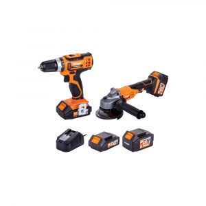 Aku set - bušilica - odvijač i ugaona - kutna brusilica Villager VLN 3220 i VLN 4320 060108 18V sa dvije 1.5Ah baterije i punjačem