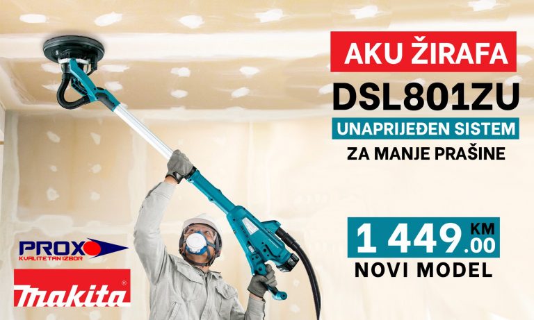 Aku brusilica za zidove - žirafa Makita DSL801ZU 18V 210mm