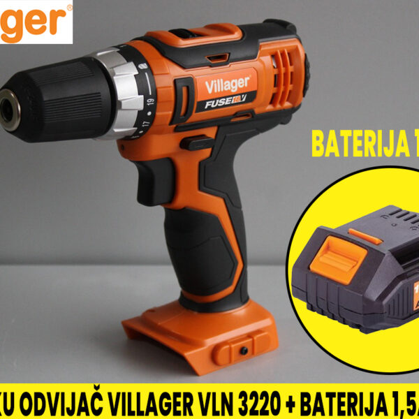 Aku bušilica - odvijač Villager 18V VLN 3220 sa 1.5Ah baterijom