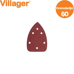 Brusni papir za vibracionu brusilicu Villager VLN 7120 - 60 065523 135x95mm 5 komada granulacija - 60