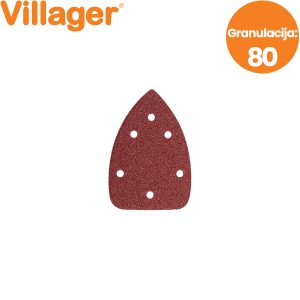 Brusni papir za vibracionu brusilicu Villager VLN 7120 - 80 065524 135x95mm 5 komada granulacija - 80