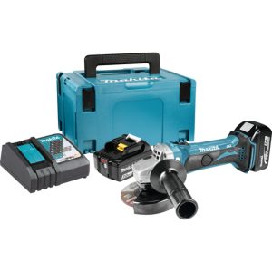 Aku ugaona-kutna brusilica Makita DGA452RFJ 18V 115mm sa 2 baterije i punjačem u koferu