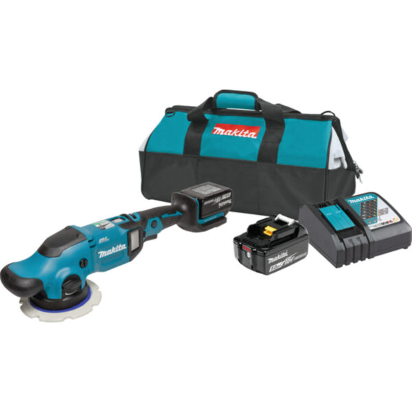 Aku brusilica za poliranje / polirka Makita DPO600RTE 18V 150mm sa 2 baterije i punjačem u torbi