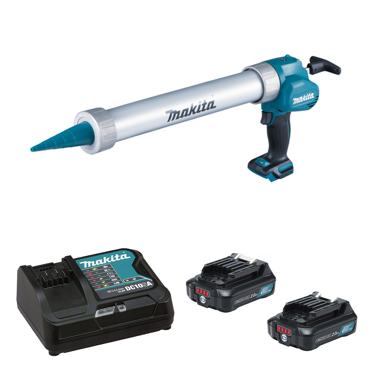 Aku pištolj za brtvljenje Makita CG100DWAEB Aku pištolj za brtvljenje-silikon Makita CG100DWAEB 12V 5000N sa 2 baterije 2.0Ah i punjačem u koferu