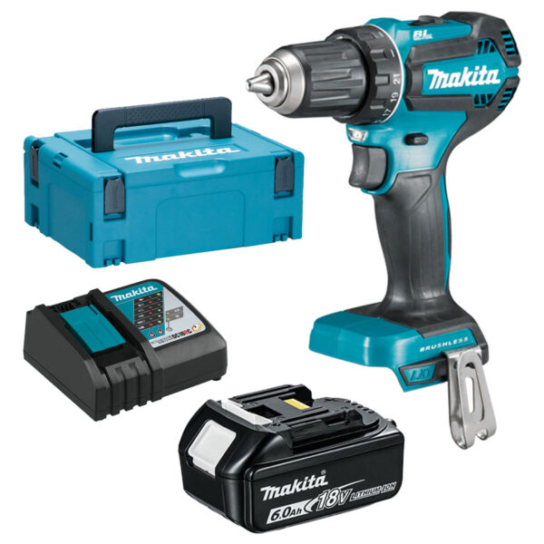 Aku bušilica-odvijač Makita 18V DDF485RGJ1 50Nm sa baterijom 6.0Ah i punjačem u koferu