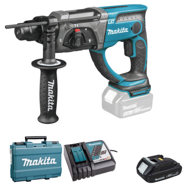 Aku udarna bušilica Makita DHR202RYE 18V sa baterijom i punjačem u koferu