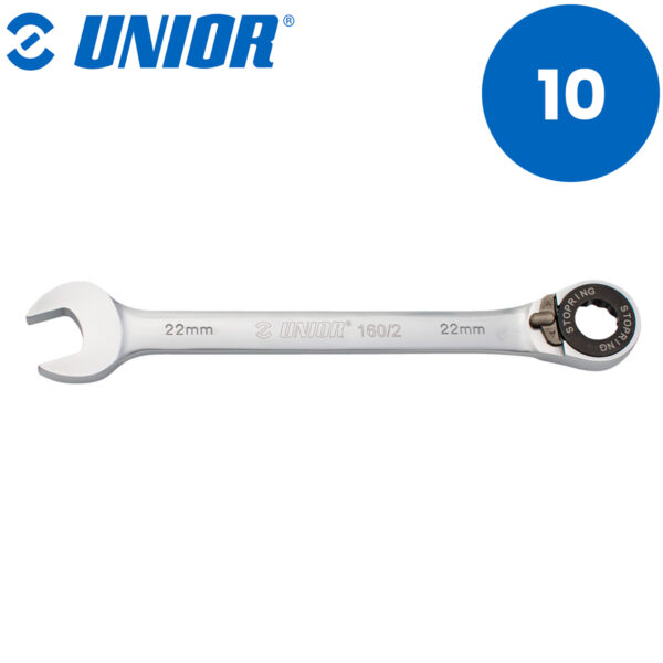 Viljuškasto-okasti ključ sa račnom-gedorom UNIOR 160 622820 10mm