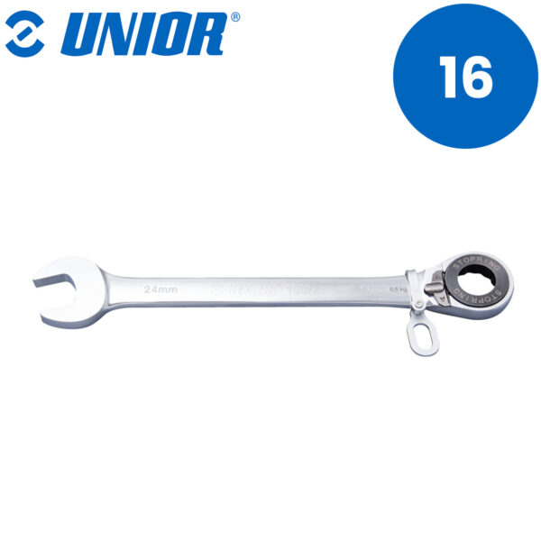 Viljuškasto-okasti ključ sa račnom-gedorom za rad na visini UNIOR 160 626397 16mm