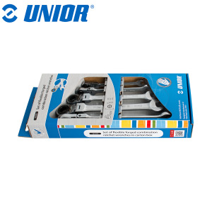 Set viljuškasto-okastih ključeva sa račnom-gedorom zglobnih u kartonskoj kutiji UNIOR 161 623710 8-19/6