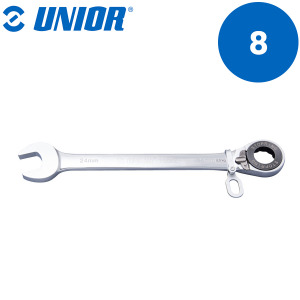 Viljuškasto-okasti ključ sa račnom-gedorom za rad na visini UNIOR 160 626389 8mm