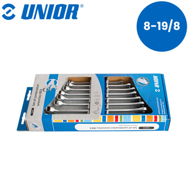 Set viljuškasto-okastih ključeva IBEX u kartonskoj kutiji UNIOR 129 611775 8-19/8