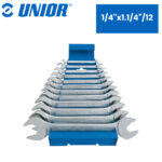 Set viljuškastih ključeva u metalnoj kutiji UNIOR 605532 1/4"x1.1/4"/12
