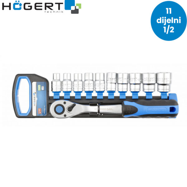 Set ručnih alata sa račnom u koferu Hoegert 11-dijelni 1/2" HT1R332