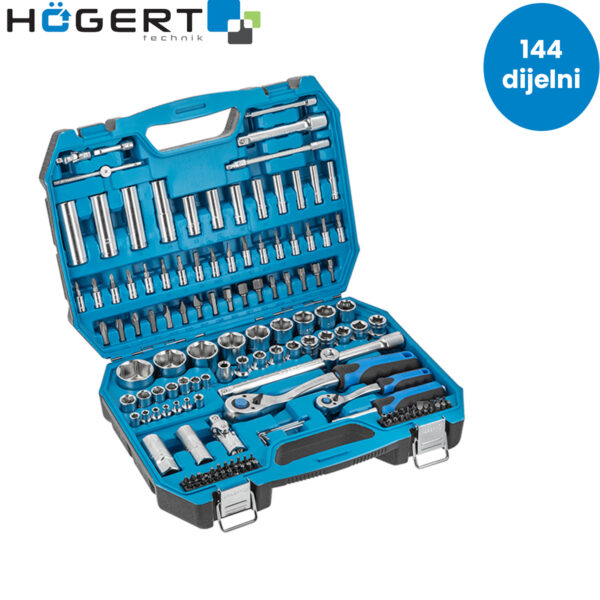 Set ručnih alata u koferu Hoegert 144-dijelni HT1R440