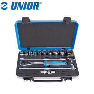 Set nasadnih ključeva 1/2" 12-kutni UNIOR 190 627205 10-32/15 u metalnoj kutiji