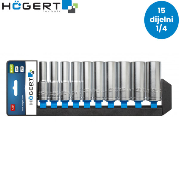 Set dugih nasadnih ključeva Hoegert 8-dijelni 1/4″ HT1A886
