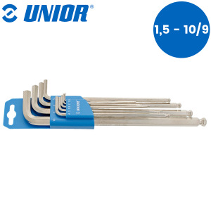 Set imbus ključeva dugih sa kuglom na plastičnom stalku UNIOR 220 608534 1.5-10/9