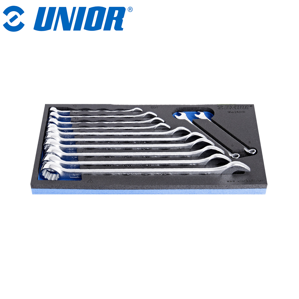 Set dugih viljuškasto okastih ključeva u SOS ulošku UNIOR 964 621052 8 - 24/12 Set dugih viljuškasto okastih ključeva u SOS ulošku UNIOR 964 621052 8-24/12