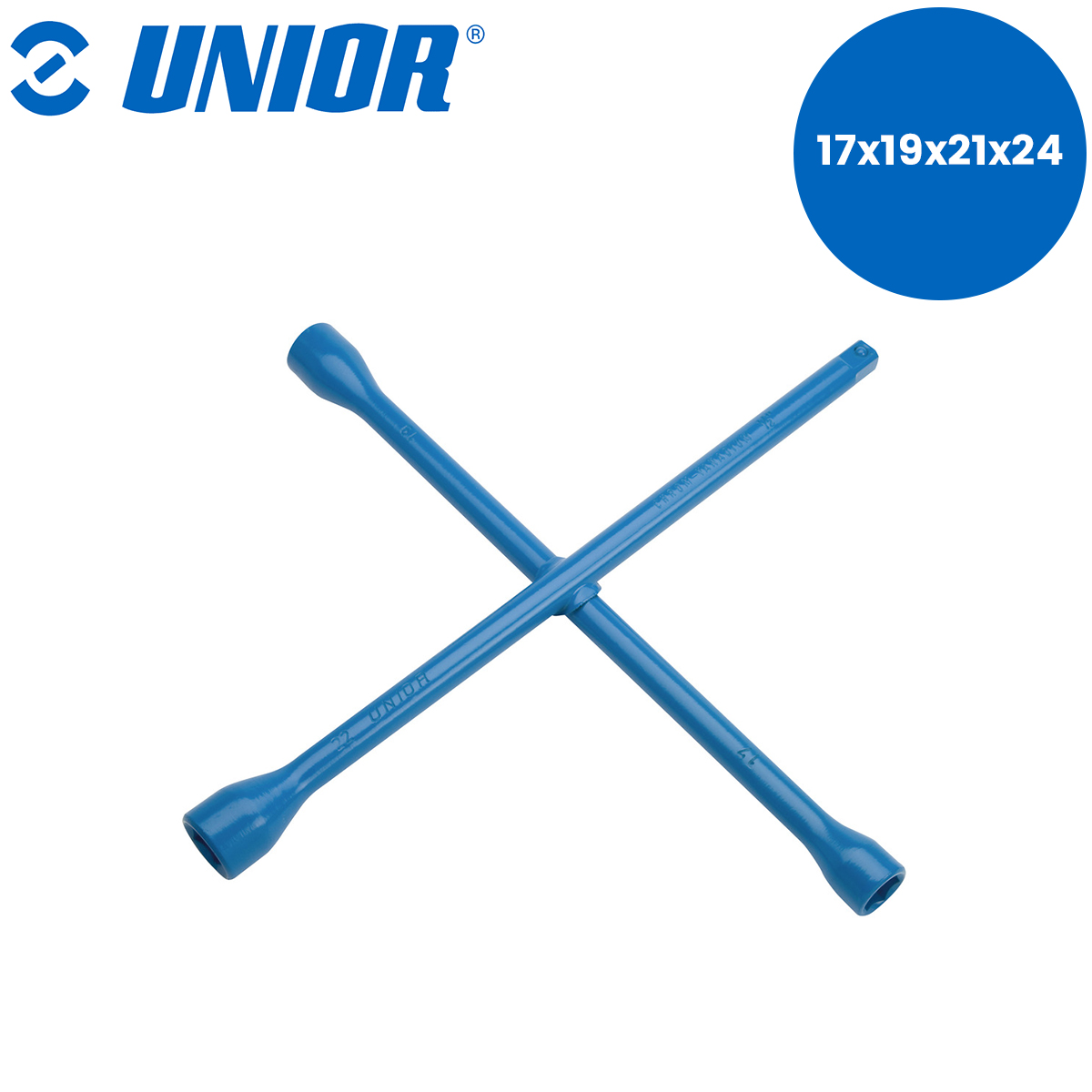 Ključ križni, za kotače UNIOR 213 600812 17 x 19 x 22 x 24 Križni ključ za točkove UNIOR 213 600812 17x19x22x24mm