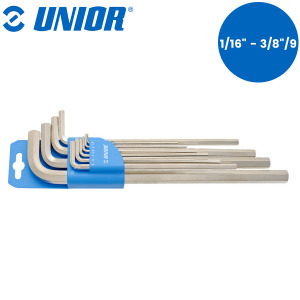 Set imbus ključeva dugih na plastičnom stalku UNIOR 220 617082 1/16"-3/8"/9