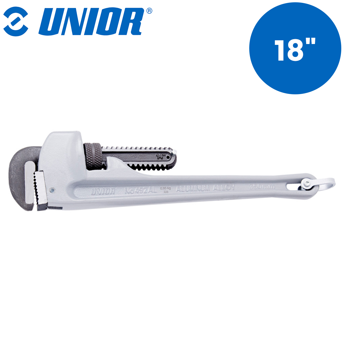 Kliješta za cijevi, podešavajuća, AL, za siguran rad na visini UNIOR 492 626120 18'' Kliješta za cijevi podešavajuća za rad na visini UNIOR 492 626120 18''