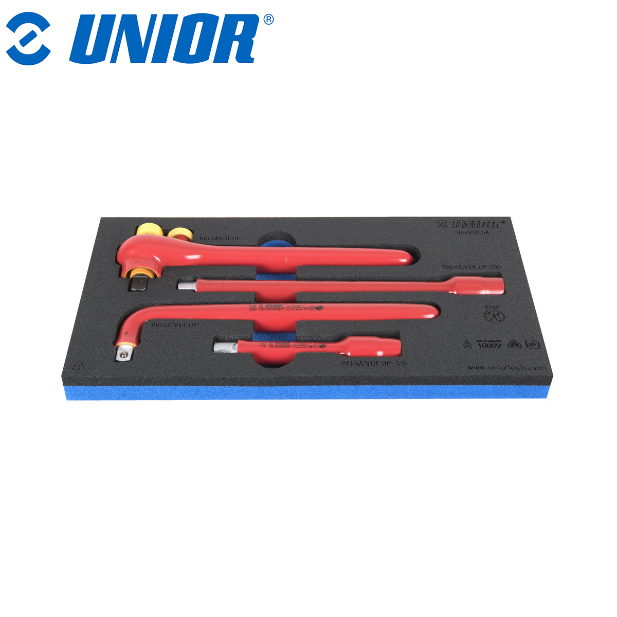 Set - izolirana ručka dvosmjerna i nastavci 1/2" u SOS ulošku UNIOR 964 621794 /4 Set - izolirana račna dvosmjerna i nastavci 1/2" u SOS ulošku UNIOR 964 621794