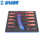 Set pljosnatih izvijača-šarafcigera 11-dijelnih VDE TBI ručkom i ispitivači napona u SOS ulošku UNIOR 964 621800