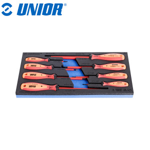 Set križnih izvijača-šarafcigera 8-dijelnih s VDE TBI ručkom (PH i PZ) u SOS ulošku UNIOR 964 621802