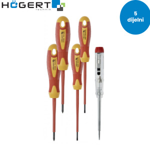 Set izoliranih izvijača-šarafcigera Hoegert VDE 1000V 5-dijelni HT1S994