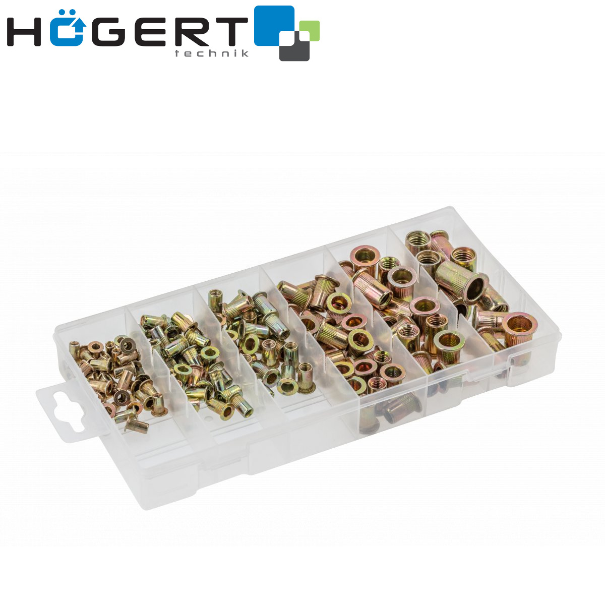 Hoegert set zakivnih matica 150 komada - HT8G505 Set zakivnih matica Hoegert 150-dijelni HT8G505