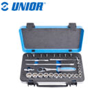 Set nasadnih ključeva i nastavci 3/8"  u metalnoj kutiji UNIOR 239 613072 30-dijelni