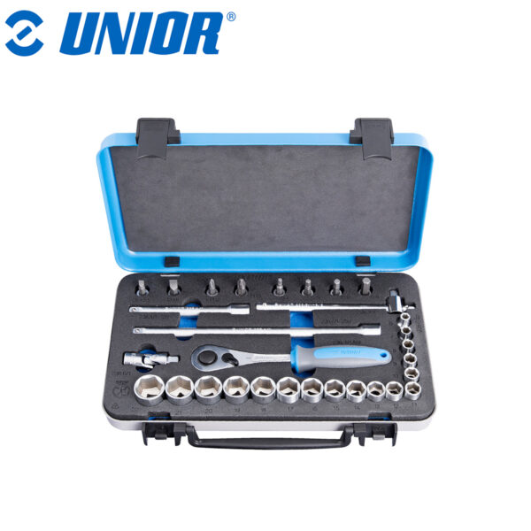 Set nasadnih ključeva i nastavci 3/8" u metalnoj kutiji UNIOR 239 613072 30-dijelni