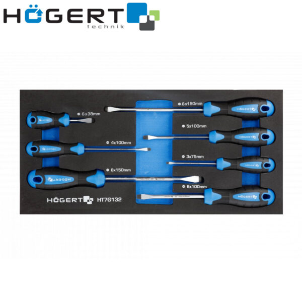 Set pljosnatih izvijača-šarafcigera Hoegert HT7G132 7-dijelni