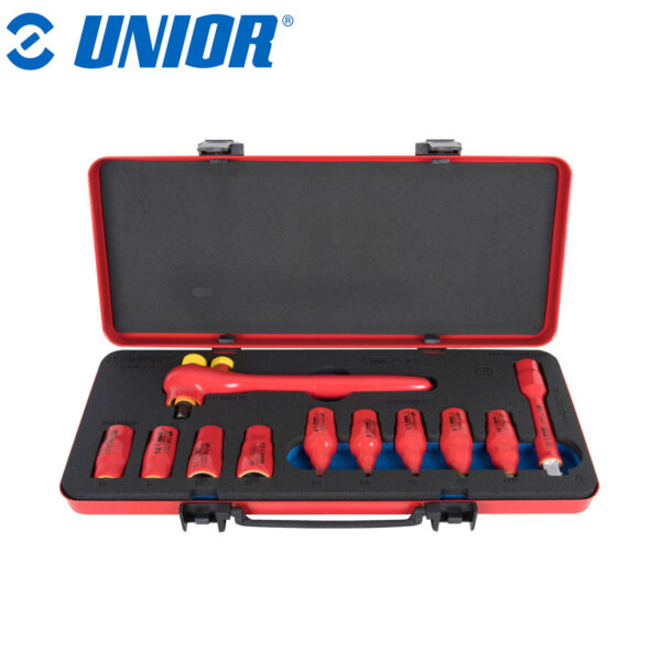 Set nasadnih ključeva izoliranih 1/2" UNIOR 190 616704 11-dijelni u metalnoj kutiji