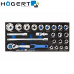 Set ručnih alata sa račnom-gedorom Hoegert HT7G128 1/2” 23-dijelni