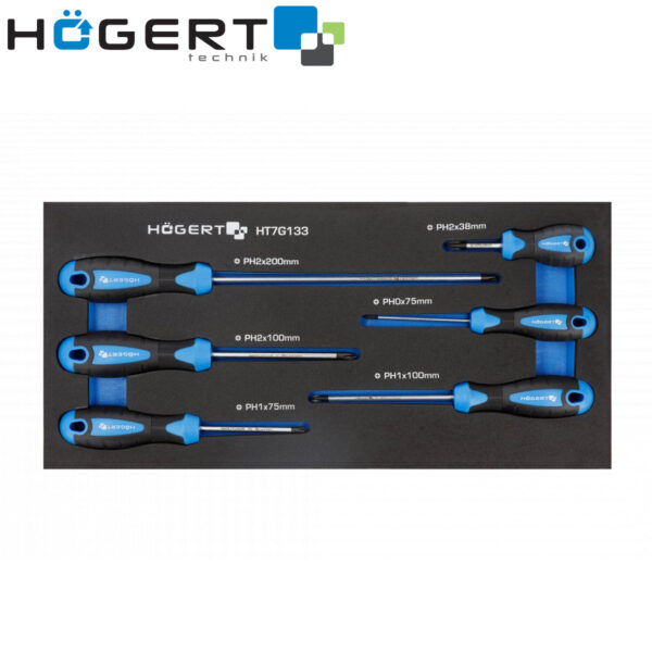 Set PH izvijača-šarafcigera Hoegert HT7G133 6-dijelni