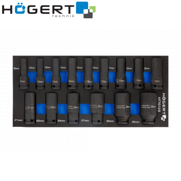 Set dugih udarnih nasadnih ključeva Hoegert HT7G129 1/2" 15-dijelni