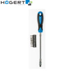 Izvijač-šarafciger sa fleksibilnim vrhom i setom bitova Hoegert 1/4” HT1S090