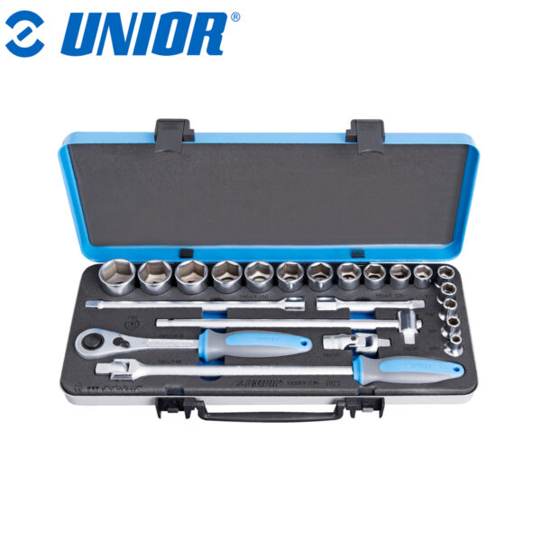 Set nasadnih ključeva 1/2" 12-kutni UNIOR 190 615180 5/16"-1.1/4"/22 u metalnoj kutiji