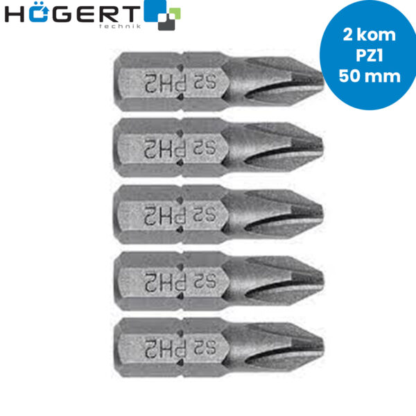 Set bitova za izvijače-šarafcigere Hoegert 2-dijelni 25mm PZ1 HT1S318