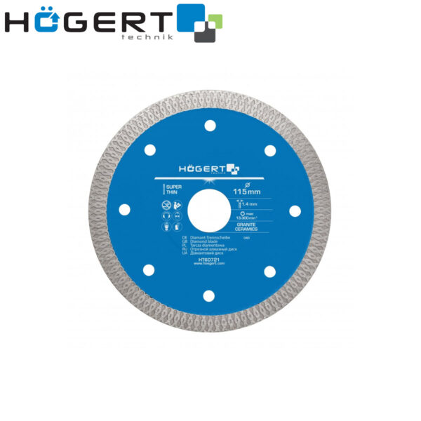 Rezna ploča za brusilice za keramiku - dijamantska Hoegert HT6D721 115mm