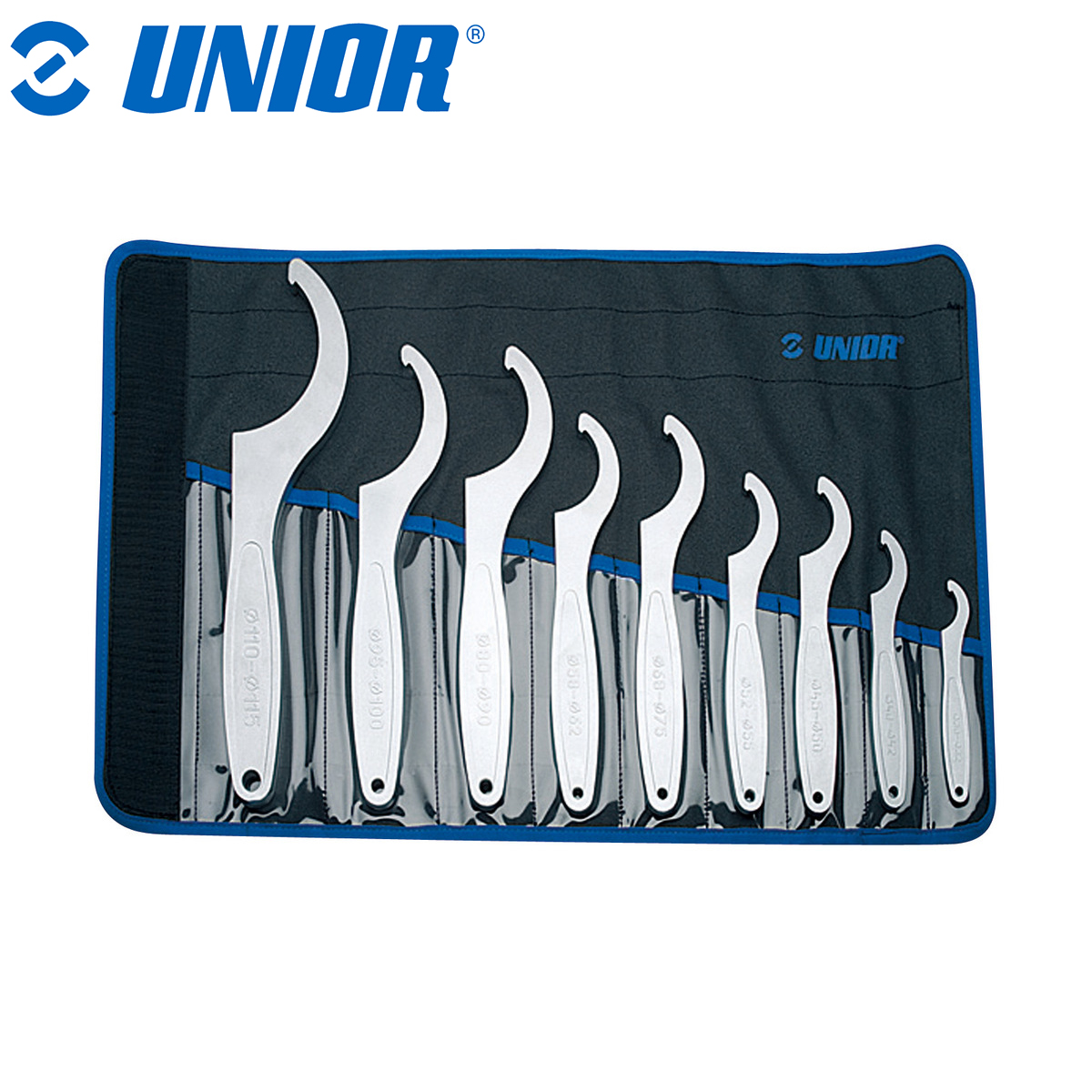 Set ključeva s nosom u torbici UNIOR 255 615156 9-dijelni Set kukastih ključeva 9-dijelni u torbici UNIOR 255 615156