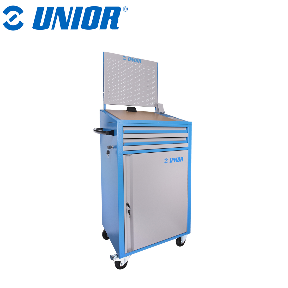 Pokretni pult sa pregradom za alat s vratima UNIOR 994 628372 770 x 460,5 x 1669mm Pokretni pult sa pregradom za alat s vratima UNIOR 994 628372 770x460.5x1669mm