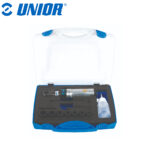 Pneumatski ugaoni-kutni odvijač - račna UNIOR 1535 615513 sa priborom u plastičnoj kutiji