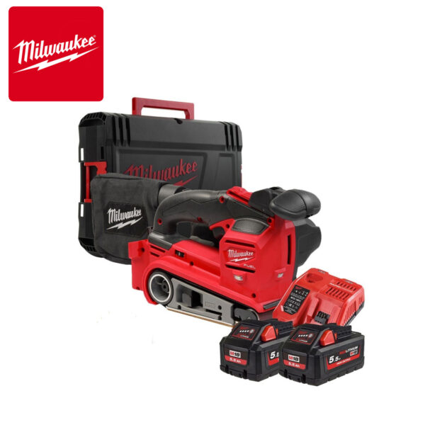 Aku tračna brusilica Milwaukee M18 FBTS75-0 4933479615 18V sa dvije 5.5Ah baterije i punjačem u koferu