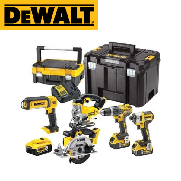 Aku set alata 5-dijelni DeWalt DCK551P3T 18V XR sa tri 5Ah baterije i punjačem u TSTAK koferu